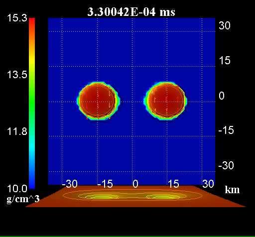 中子星碰撞模擬 1.3 M NS/NS NS 1.