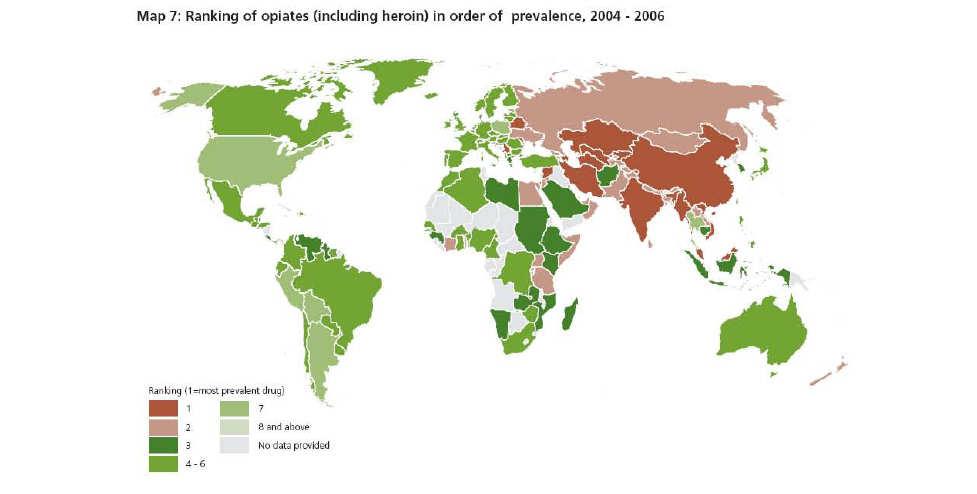 Die globale Situation Opioide zentral