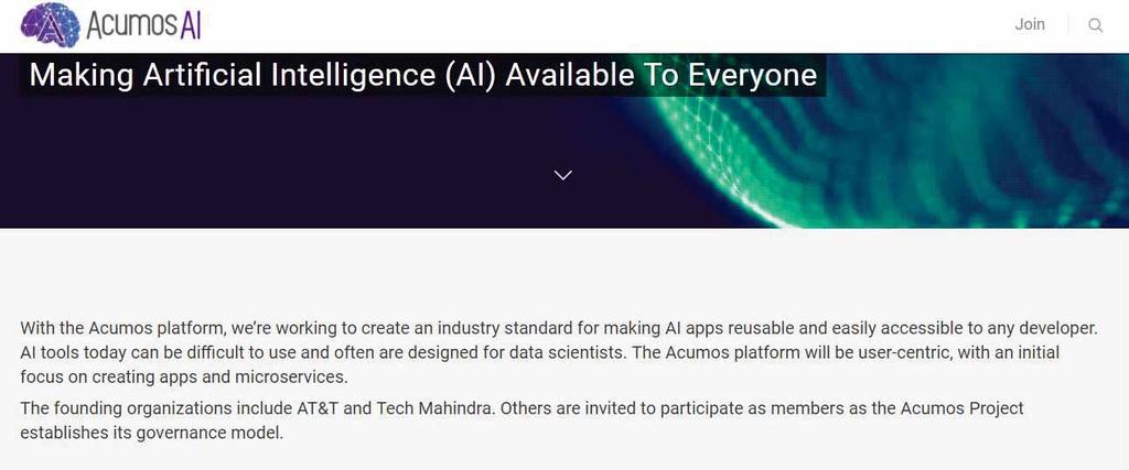 AT&T: ACUMOS AI 2017 10AT&T Tech Mahindra Linux FoundationOSSAI AT&TIndigoAI