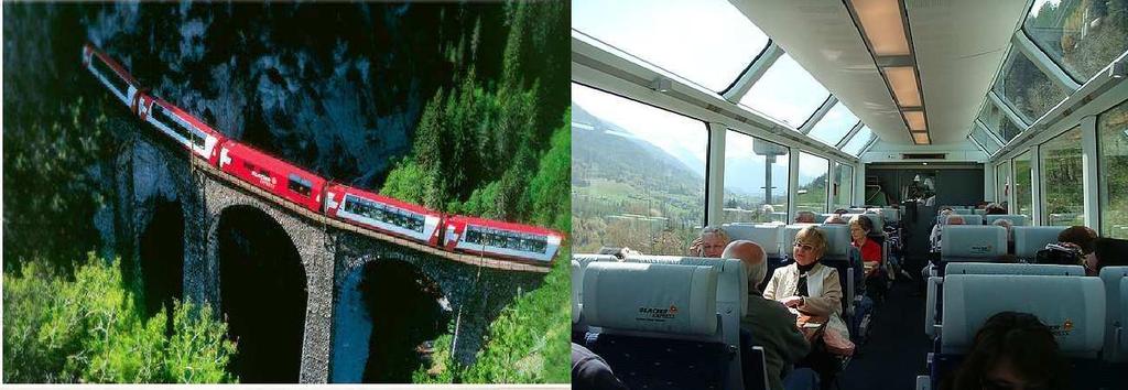特別安排冰河列車之旅, 冰河列車於 2008 年 7 月被列為世界遺產, 讓您驚豔於瀑布 溪流