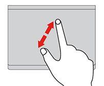 用两根手指滚动 将两根手指放在轨迹板上, 沿垂直或水平方向移动手指