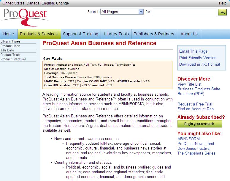 ProQuest Asian Business and