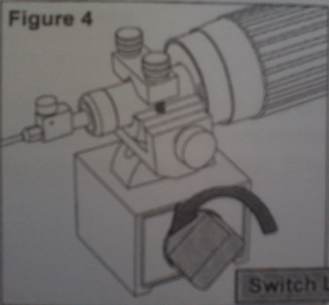 如何安装微注射器 使用提供的磁性底座 将 IM-9C 置于铁质底座上 旋转开关钮至左边以将磁性底座锁在该位置 参见 图 4 若要打开磁性底座 只需将开关钮旋至右边 图图4 4 开关旋钮