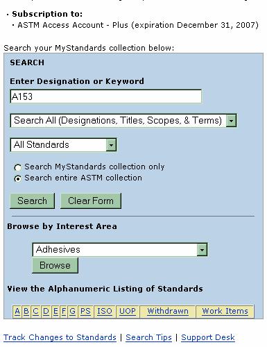 Search Standards - 標準檢索 輸入關鍵字或標準編號 選擇 All Standards Active