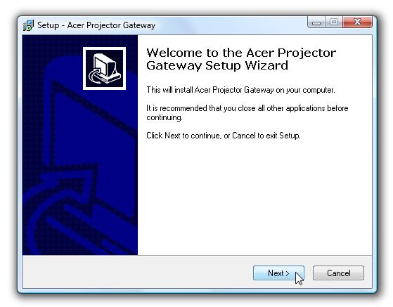 将投影机连接到 LAN 以进行有线连接 Internet 3 打开 Internet 浏览器 ( 参见注 ) 单击 欢迎 页面上的 Download Acer