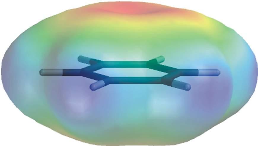Electron density above and below