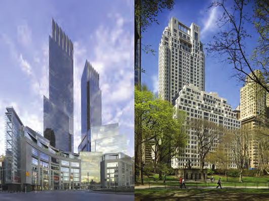 公园大道 432 号白色格子外观的住宅楼有 96 层, 是个平面为正方形的柱筒状建筑, 平面的每边只有 93 英尺, 高度达 1396 英尺 (426 米 ), 是由拉斐尔 维诺里 (Rafael Vinoly) 设计的 它的屋顶高度超过原有和新建的世界贸易中心 1 号楼, 它在 2014 年竣工后的一年左右时间内, 将会保持纽约最高楼的记录, 同时根据有关该大楼的市场资料, 此楼也将成为