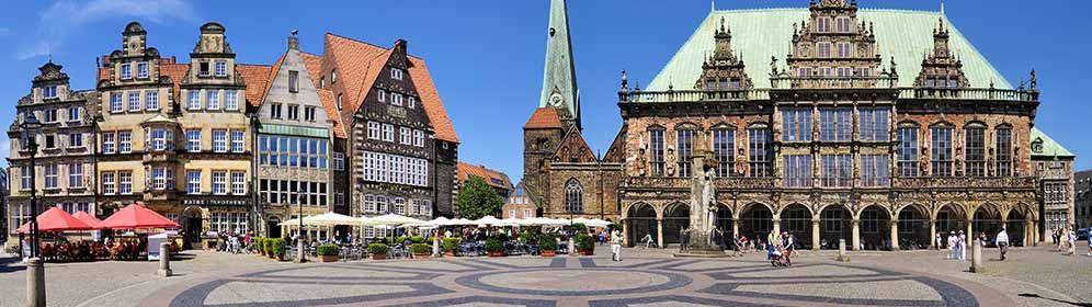 Sightseeing tour of Bremen to see the splendid Weser Renaissance town hall, the venerable Roland statue and the historical market square. Dusseldorf: an international business and financial centre.