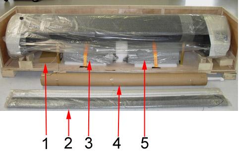 5) 图 4. 木箱中的 XLp 绘图机 中文 图 5. 箱内物品 图片说明 1.
