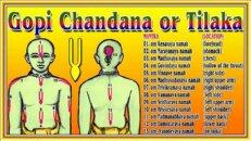 認識塗畫聖印 為什麼我們要在身體上塗上聖印? 因為塗上聖印如同主 Krishna 住在我們心中, 我們的身體就代表主 Krishna 的廟宇, 可以淨化我們的身心 我們要在身體十二處塗上, 正確步驟, 如下 : 1. 前額 Om Kesavaya namah 2. 腹部中心 Om Narayanaya namah 3. 胸部 Om Madhavaya namah 4.