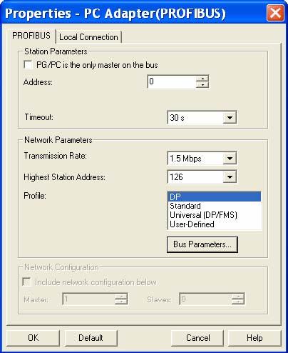 点击 OK 完成 PG/PC Interface 的设置, 此时可以建立 PC 与 CPU 的通讯, 正常通讯时 PC-Adapter 的 Power 灯常亮,Active 灯快闪 (b) 如果选择与 CPU 相连的是 Profibus 接口, 请选择, 此时 S7ONLINE (STEP7) -> 为 PC-Adapter(PROFIBUS), 然后点击按钮设置 Profibus