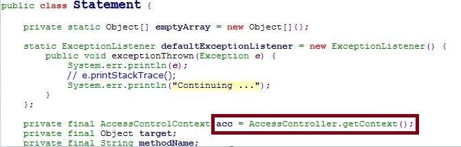 覆盖 Statement 对象的 ACC 成员变量 Statement: 用来调用 Java 对象的某个方法, 有点像