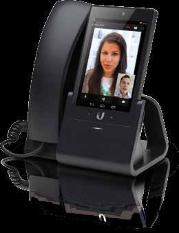 * 触摸屏 该电话用于宽屏视频通话, 易于使用, 并可实现快速导航 UniFi Executive VoIP 电话配备两个内置扬声器,