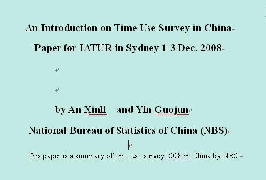Introduction of the TUS in China 2008 An Xinli and Yin Guojun, An Introduction on
