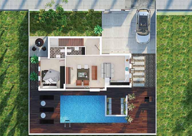 alasia alasia SMART HOMES SMART HOMES THE LAYOUT 规划图 GROUND FLOOR 底层 TYPE D/4 BEDS 四居室 D 型 LEVANDA VILLAS *Please note that the layout and