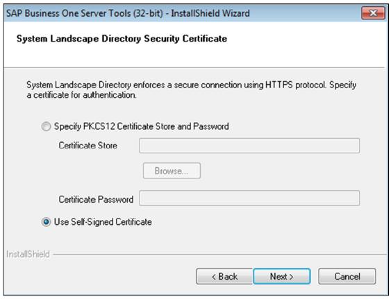 10. 点击 Next 按钮, 进入 System Landscape Directory Database Configuration 窗口 ( 如下图所示