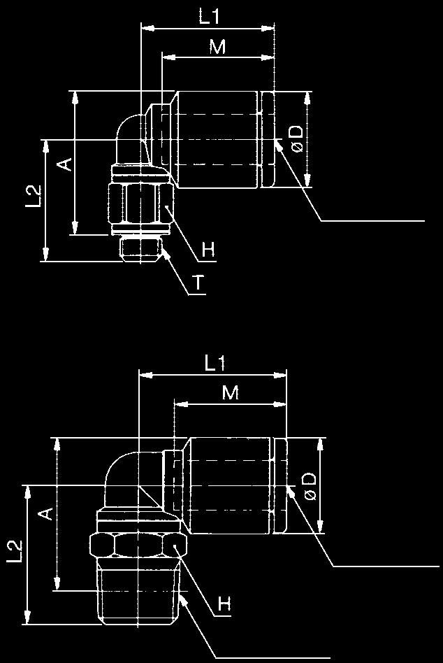 英制尺寸微型快换接头 KJ 系列 异径直通接管 : KJ a b 5