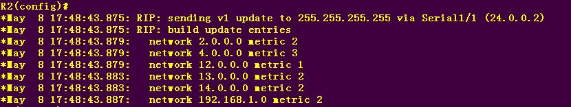 255.255 R4(config) # router rip R4(config-router)# offset-list 2 in 1 serial 1/0 批注 [M9]: 前面的实验, 我们手工禁止了 s1/1 接口发送路由选择更新 这里将之开启, 让 R4 可以从 R2 和 R1 两个方向收到 2.