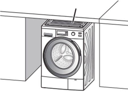 洗衣機兩側需要至少 2mm 的空隙, 洗衣機頂部及後方需要 3mm 的空隙 -