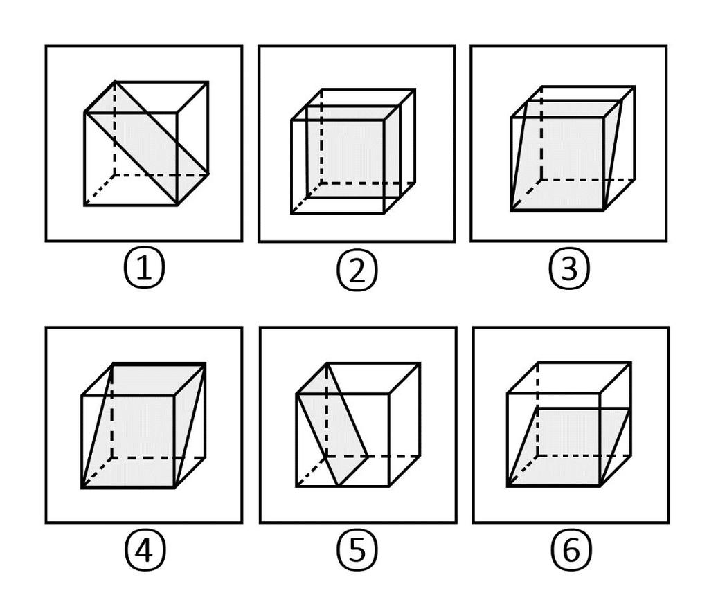 4. 把下面的六个图形分为两类, 使每一类图形都有各自的共同特征或规律, 分类正确的一项是 : A.134,256 C.