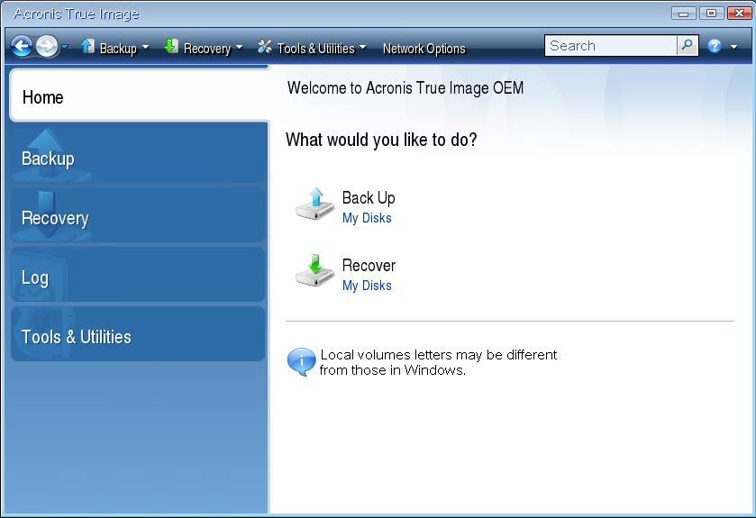 当您使用 Acronis True Image for Crucial 应急媒体时 它创建的磁盘驱动器代号可能会与 Windows 标识驱动器的方式不同 例如 在单机版 Acronis True Image for Crucial 中识别的 D: 盘可能与 Windows 中的 E 盘对应 5.1.