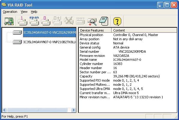 2 VIA Windows RAID 安装指南您可以在 Windows 环境下设置 RAID 功能 RAID 软件是基于 Windows 的应用程序, 具备友好的图形用户界面, 操作简便, 方便您设置和管理连接到 VT8237S SATA 接口的磁盘驱动器或磁盘阵列