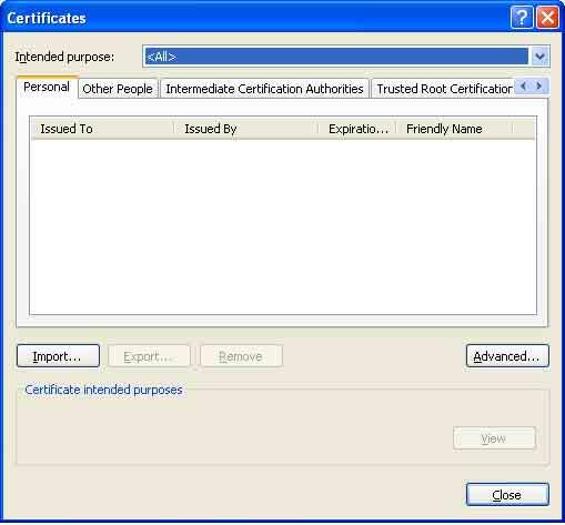移除已安装的 CA 证书 1 在 Internet Explorer 中, 依次单击 Tools Internet options Content 选项卡和 Certificates 出现 Certificates 对话框 6 单击 OK, 并关闭 Add/Remove Snap-in.