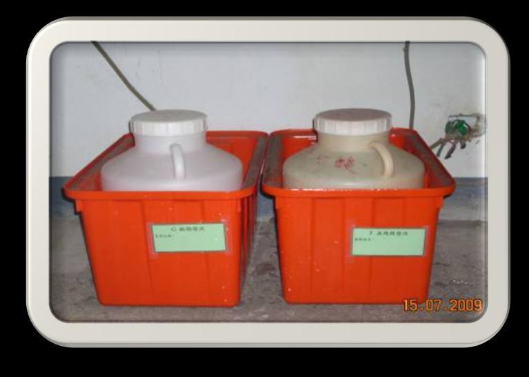 廢液桶存放時應有防漏裝置 (