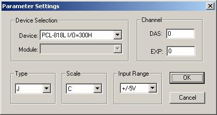 Device: Channel DAS EXP Type Input Range 2 Scan, 1000 3 Run Start Stop 1.