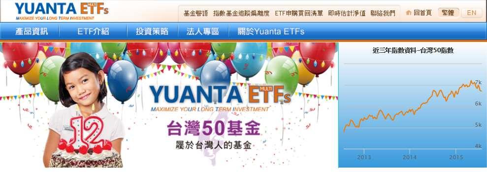 指數化投資專屬網站 為提供客戶最即時資訊, 成立台灣第一個 ETF & Index Fund 的專屬網站 投資人可透過 Yuanta