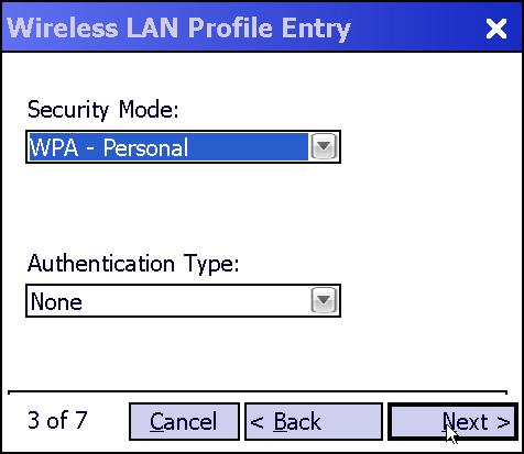 使用 Windows 作業系統操作 MC92N0-G 2-21 圖 2-18 操作模式對話方塊 7. 點選 Next ( 下一步 ) 顯示 Security Mode ( 安全模式 ) 對話方塊 8.
