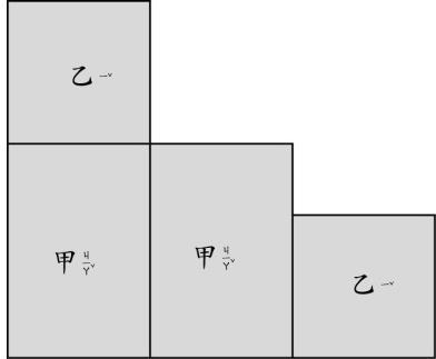 甲的面積是 ( ) 平方公分 2.