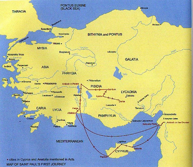 保羅 第一 歐洲 黑海 庇推尼 / 本都 次旅 亞洲 行佈 道與 每西亞 亞西亞 加拉太 羅馬 彼西底 帝國 呂高尼 行政規劃