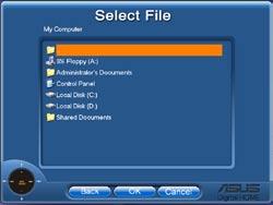您應該選擇正確的應用程式執行檔以便執行應用程式 若公用程式已成功找出應用程式執行檔的所在位置, 或是您已預先設定, 則當應用程式已被選擇時, 本畫面便會直接顯示出來 在您選擇要開啟的檔案 資料夾或是 CD- ROM 之後,