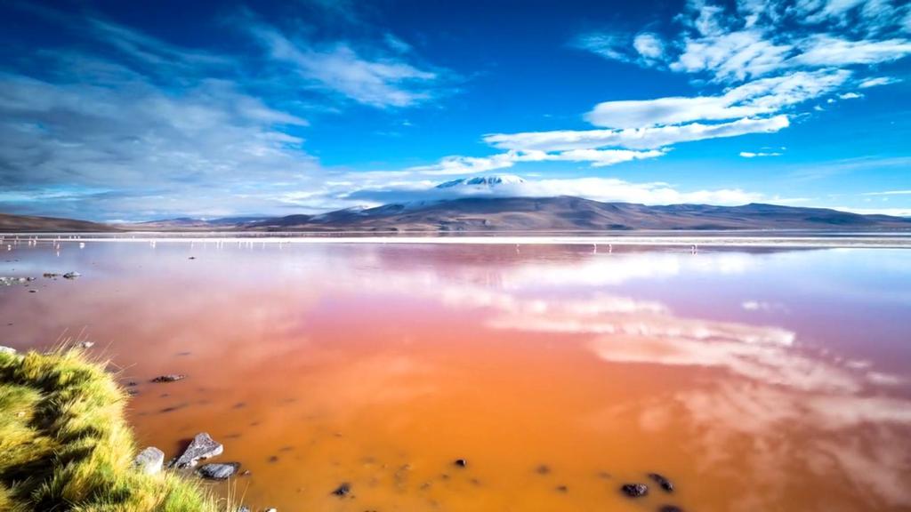 然後開往地球上最奇異的八個湖之一 紅湖, 原名為柯洛拉達湖 (Laguna Colorada), 意思為有顏色的湖