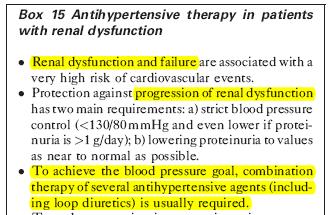 肾病高血压患者的降压治疗 2007 指南中的肾脏损害已不仅仅指糖尿病肾病 为了延缓肾病进程需要满足两个条件 :a)