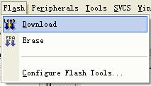 ), 程序就开始下载了 图 8 程序下载 (15) 下载时, 先擦除上次 Flash 存储器中的程序,