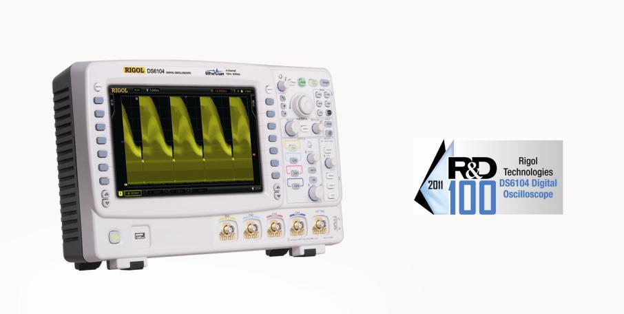 RIGOL 获得的国际认可 RIGOL DS6000 系列数字示波器获得有 科技创新奥斯卡 之称的美国 R&D100 2011 年度大奖, 这是该奖创立以来中国仪器公司首次获奖