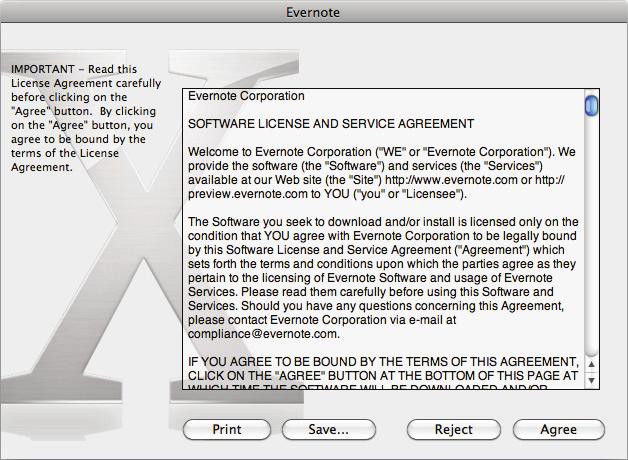 在 Mac OS 下安裝 a 出現 [Evernote] 視窗 5.