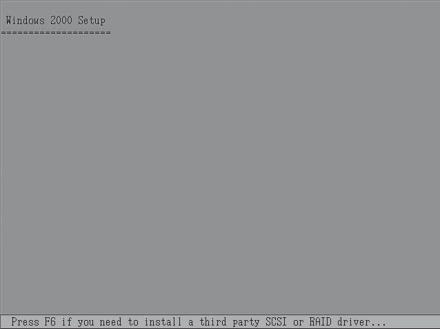 程序 for Windows 2000 IDE RAID 卡驱动程序 for Windows 2000 二 安装步骤 1 将 Windows 2000 Server 系统光盘放入光驱引导系统, 当屏幕底部出现 Press any key to boot from CD.