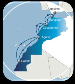 MOROCCO SHUTTLE: Dakhla Service Direct service from Algeciras to all Morocco destinations Weekly departure with 2 vessels on regular schedule Worldwide connections