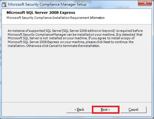 安裝 SCM(7/10) 接下來會開始安裝 SQL