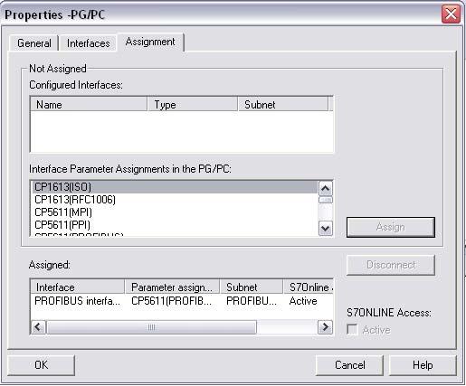3.1.6 选择 Assignment 选项卡, 在 Configured Interfaces 中选中 PROFIBUS