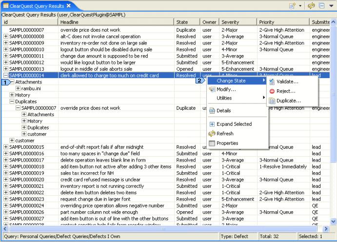 4/39 ClearQuest Navigator Rational ClearQuest Workspace workspace Filters workspace Navigator workspace "Copy of {qu ClearQuest Query Results