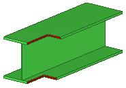 内角形状 设置 描述 内角形状选项定义梁末端的形状, 例如腹板槽口或翼缘切割