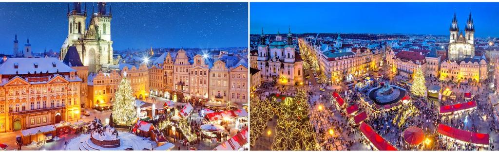 捷克布拉格 被 CNN 評選為歐洲最美聖誕市集之一看看這座城市洋溢的節日氣氛是多麼璀璨 捷克首都布拉格以充滿樂趣的地方而聞名, 而且隨著聖誕節的臨近, 這個城市更有趣了 布拉格的伏爾塔瓦河兩岸是很多聖誕市集的所在地 話雖如此, 布拉格的兩個主要聖誕市場都位於城市的老城廣場, 中央老城區廣場和瓦茨拉夫廣場 如果您不想錯過 12