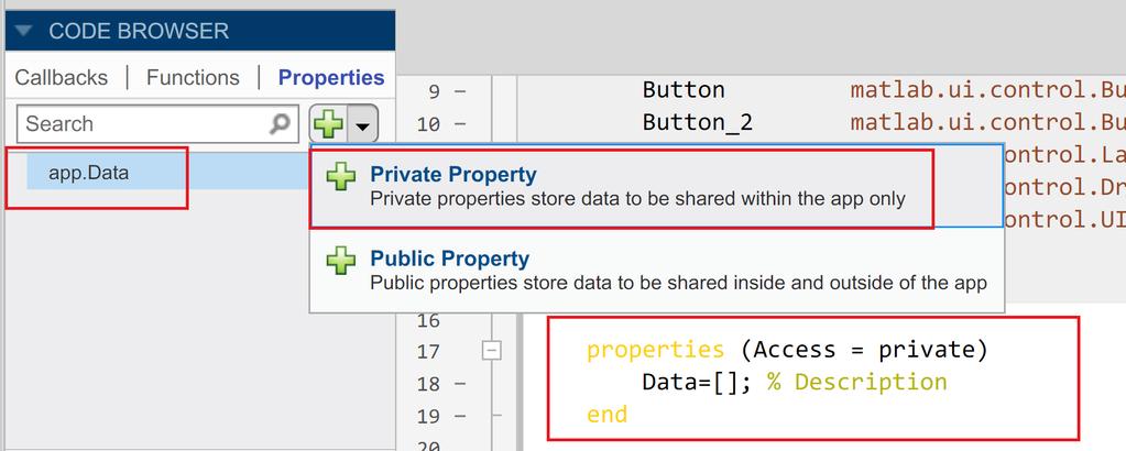圖 28: 設定做為共享資料的 private property: app.data 2.