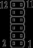 2.6.2 串行接口 (COM1 COM2 COM3-6 JP11 JP12) 该板最多可提供 6 个 RS232 串行插针接口, 其中 COM1&2 为 2*5pin 插针,COM3_6 为 2*20pin 插针,