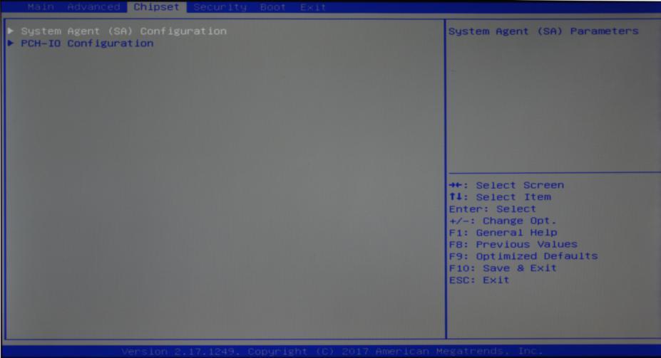 3.2.12 Chipset 菜单 ( 芯片组设置 ) PCH-IO Configuration : 南桥配置选项 包括声卡, 网卡, 来电自启等选项 System Agent