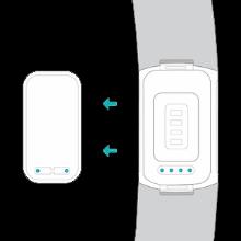 2. 將充電線的另一端拉到智慧手環後方的連接埠附近, 直到磁力吸附為止